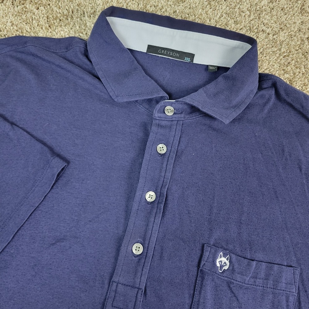Greyson Mens 2XL Solid Navy Performance Stretch Golf Polo Short Sleeve‎